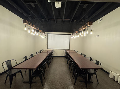 A large retractable screen and Wi-Fi is available for guest use