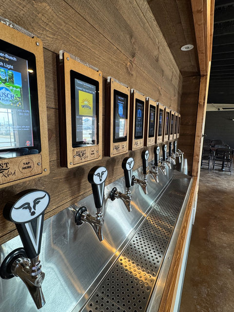Our mobile tap wall is a hit with patrons who prefer self service and trying a variety of beers, pay by the ounce!