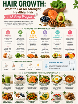 The Best Diet for Hair Growth: What to Eat for Stronger, Healthier Hair + 12 Easy Recipes