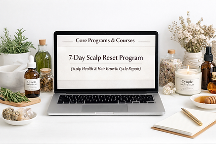 7-Day Scalp Reset Program for scalp health and hair growth cycle repair by Cynple Apothecary