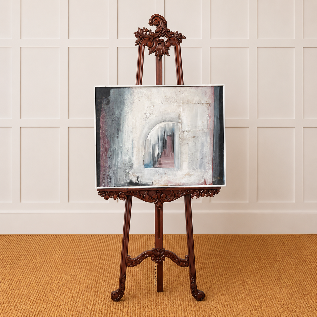 Exceptional Victorian Carved Mahogany Artist's Easel