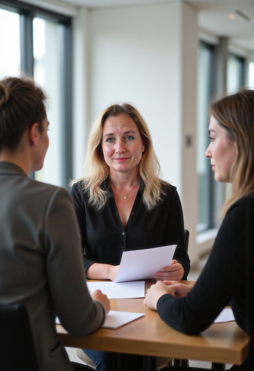 Marlene mit 2 Kundinnen im Kick-Off-Gespräch der Webagentur Schreiner