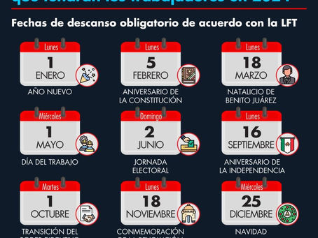 Días festivos y puentes oficiales 2024