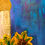 Thumbnail: sunflowers acrylic on wood set of two pices
