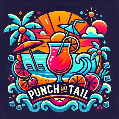 DALL·E 2024-10-16 10.49.45 - A vibrant, colorful logo design for 'Punch No Tail,' emphasiz