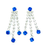 Thumbnail: Royal Blue Rhinestone Necklace & Drop Earrings Set