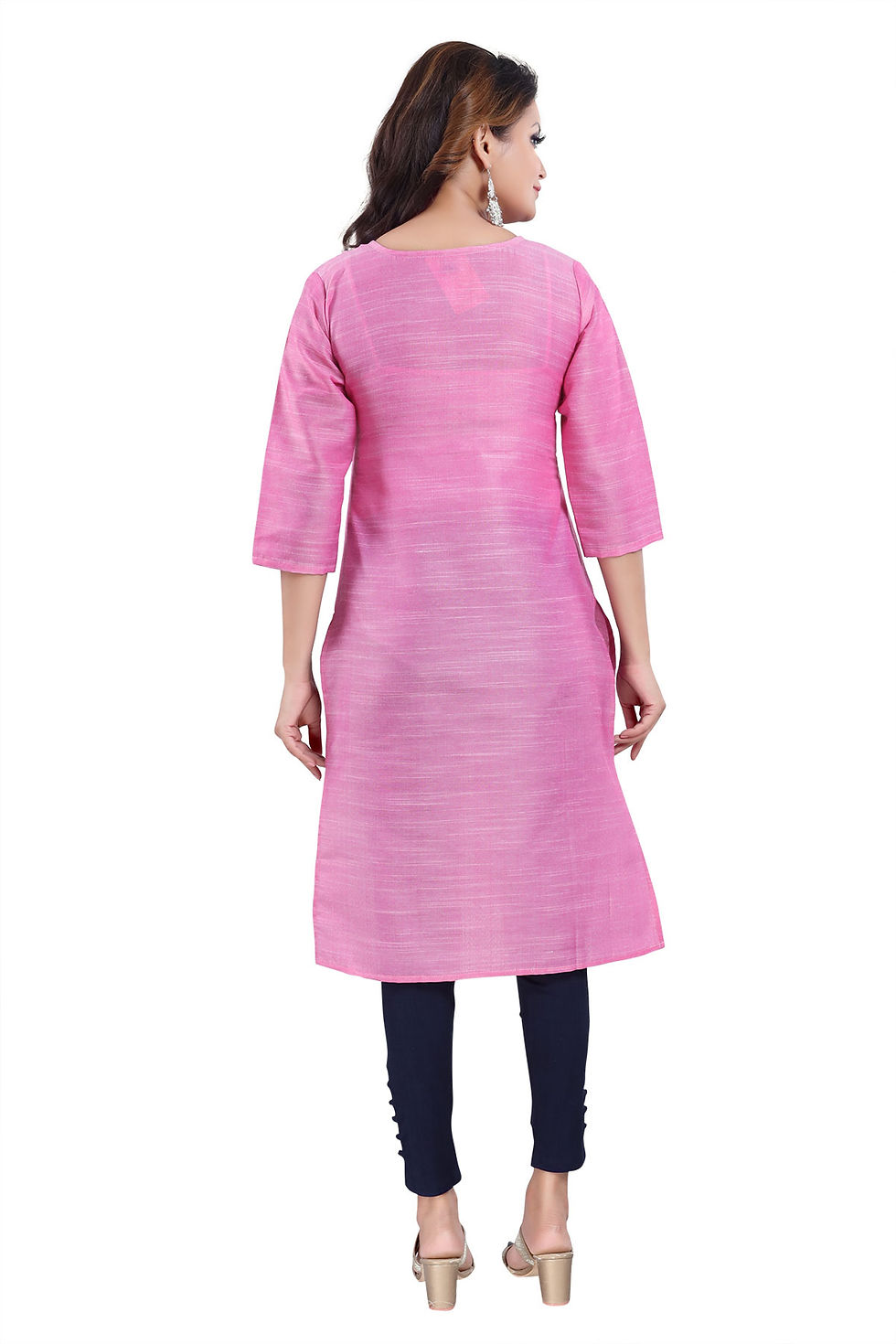 Thumbnail: Plush Pink Embroidered Kurti