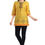 Thumbnail: Women's Silk Tunic Top with Hand Block Printed in Yellow