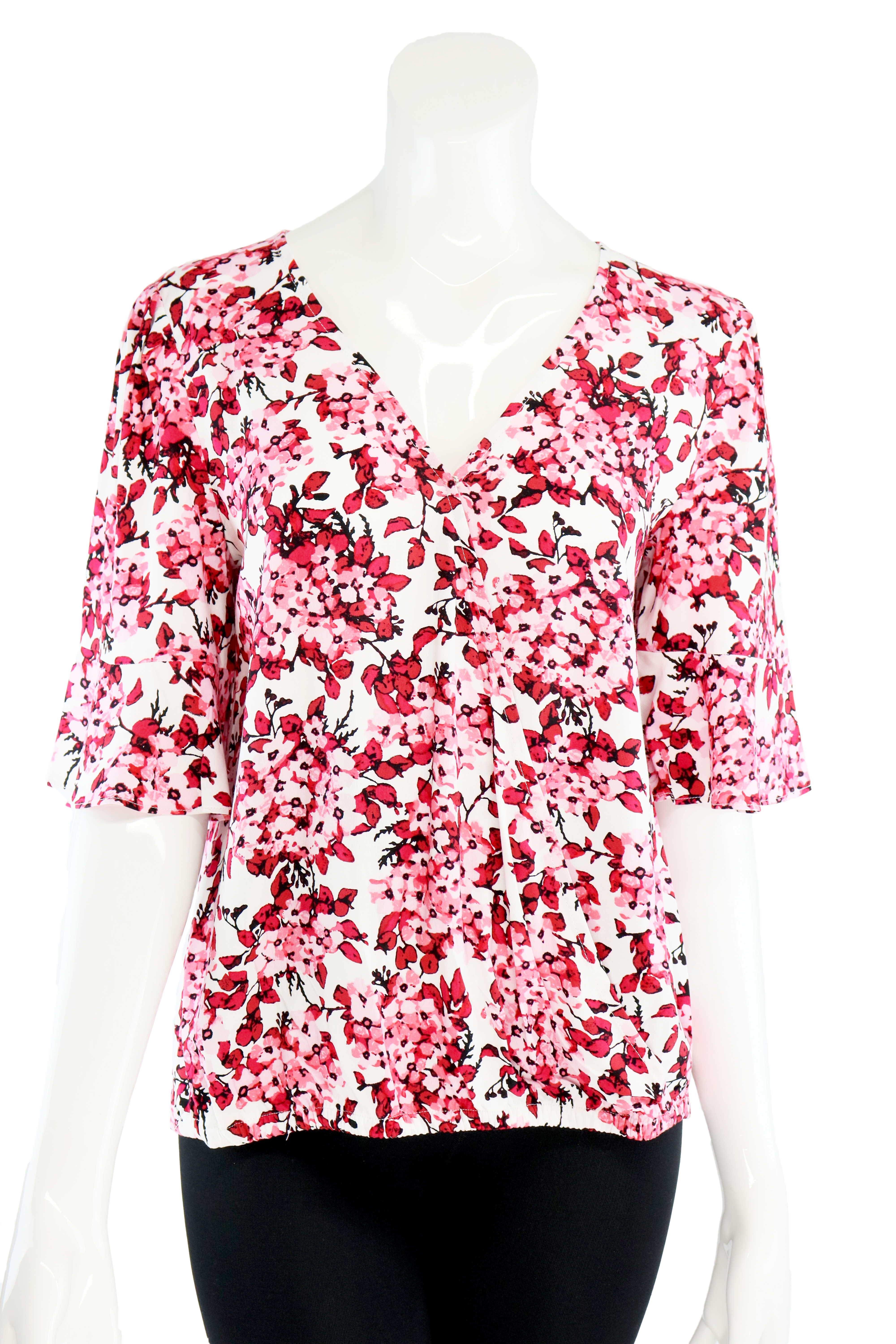 Sweet Pink Floral Overlap Top