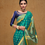 Thumbnail: Women's Banarasi Soft Silk Saree with Blouse in Emerald Green