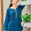 Thumbnail: Women's Stylish Embroidered Tunic Top in Blue