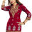 Thumbnail: Printed Poly Crepe Short Kurti Tunic in Red