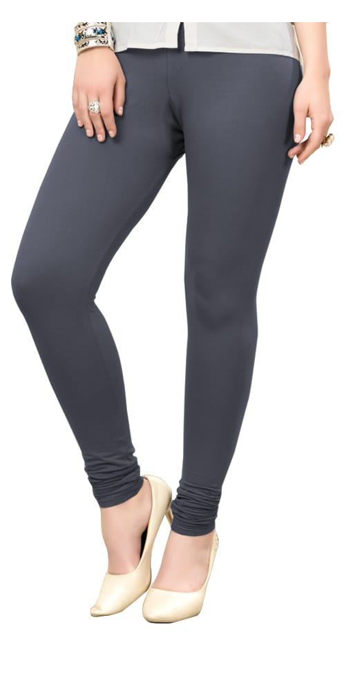 Cotton Spandex Churidaar Leggings-Ash Gray