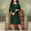 Thumbnail: Women's Chikankari Embroidered Kurti with Sequins Work in Dark Green