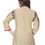 Thumbnail: Women's Multicolor Embroidered Short Silk Kurti Top in Beige