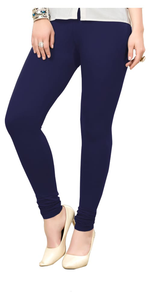 Cotton Spandex Churidaar Leggings - Navy Blue