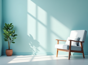 An armchair in a peaceful room