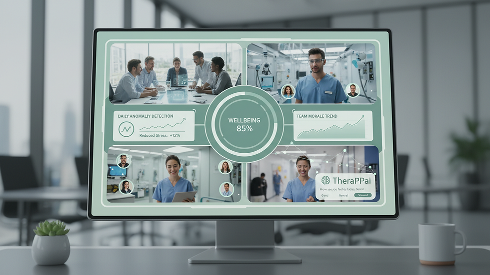 Close-up view of a digital dashboard displaying mental health analytics