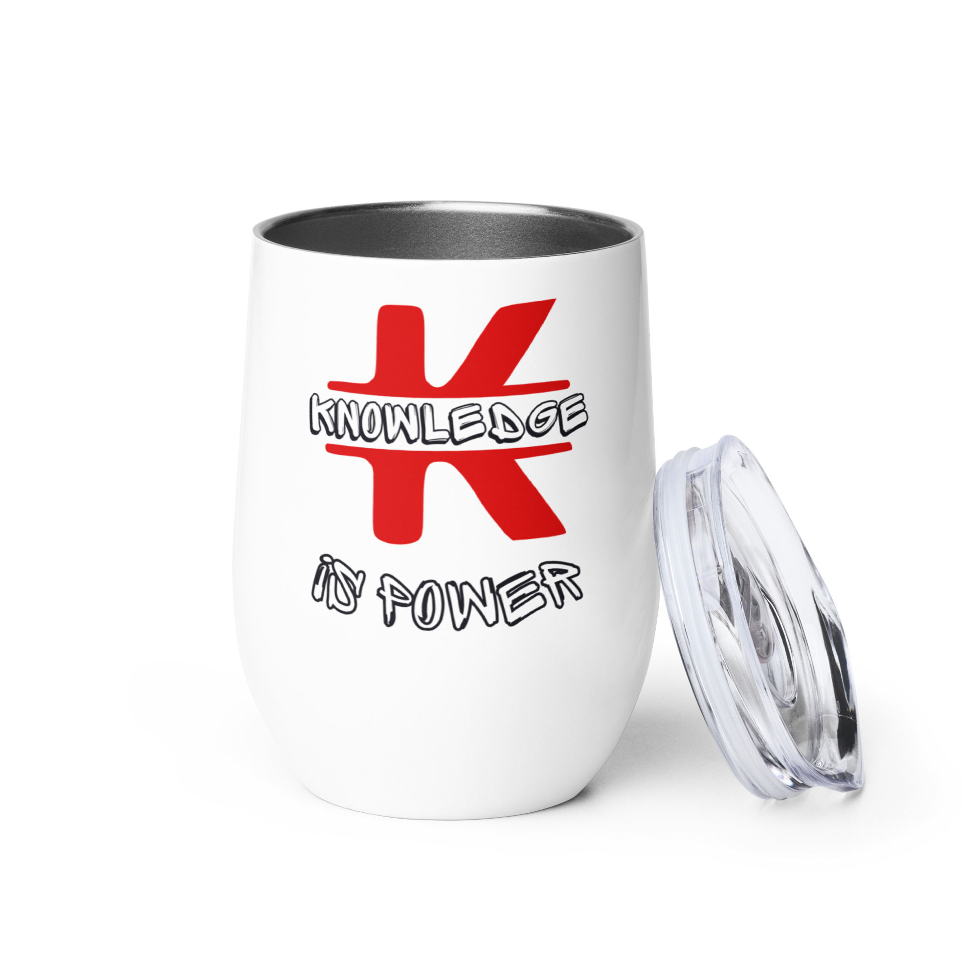 Knowledge is Power Wine tumbler