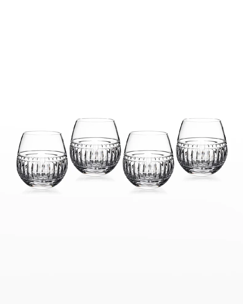 Marquis Addison Stemless Crystal Wine Glasses, Set of 4