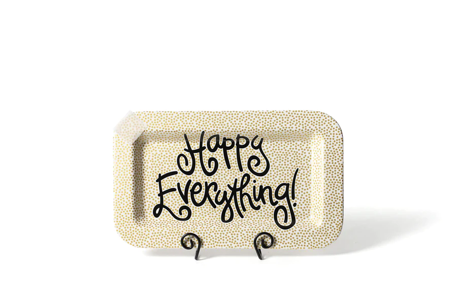 Gold Small Dot Mini Happy Everything! Rectangle Platter