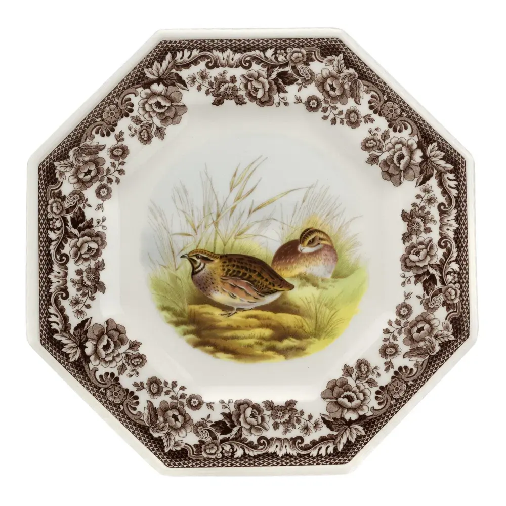 Octagonal Quail Plate - Woodland
