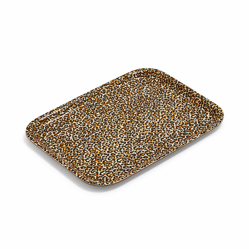 Square Leopard Melamine Tray