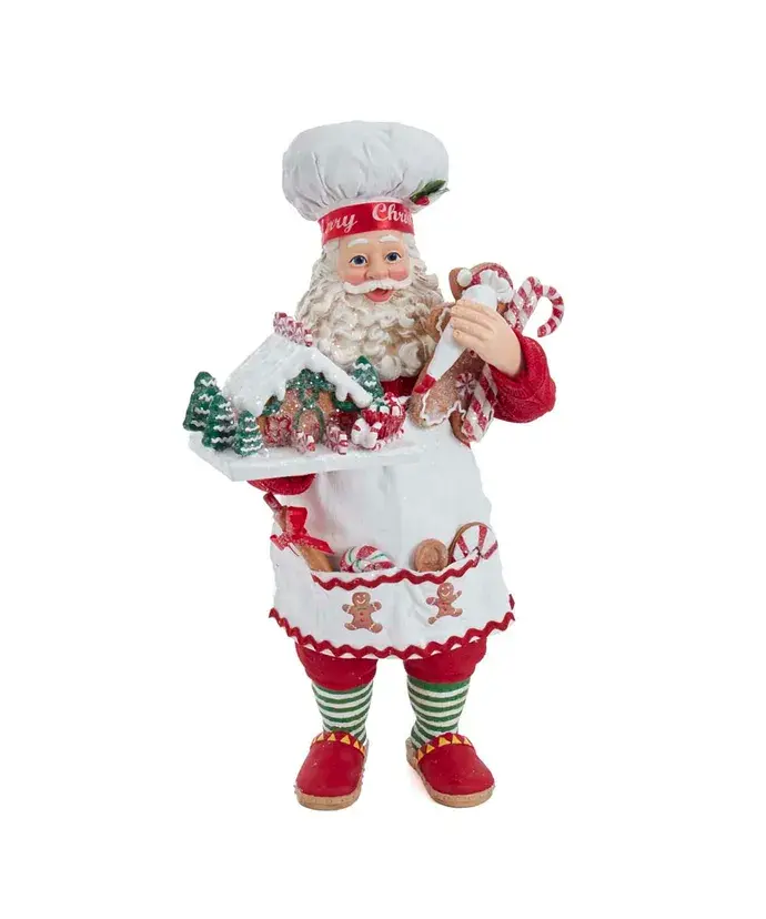 10.5" Fabriché™ Gingerbread Chef Santa