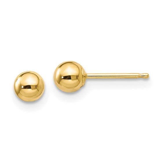 Thumbnail: 10k Polished 4mm Ball Post Earrings