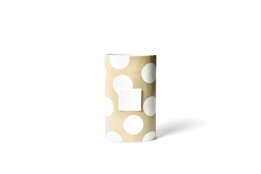 Neutral Dot Oval Vase