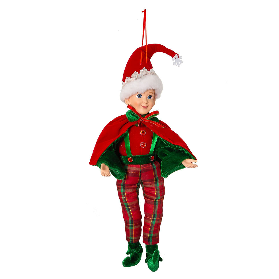 15" KSA Kringles Elf In Plaid Pants Ornament