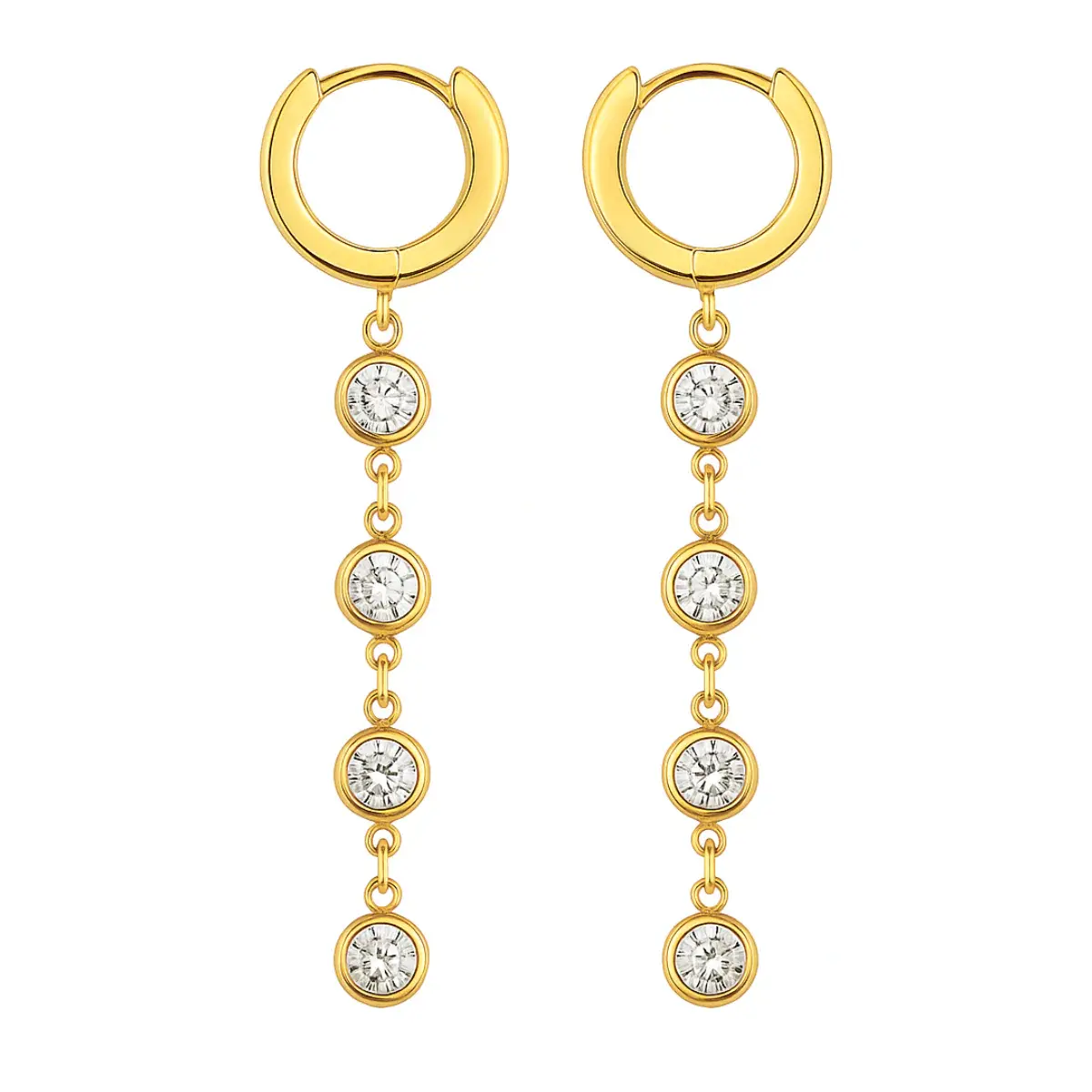 Cadence Huggie Drop Earring- Gold