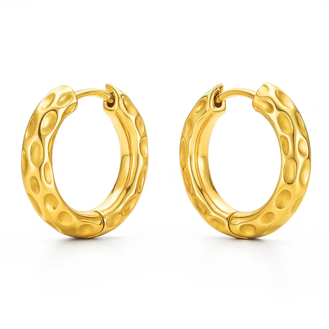 Blakely Hammered Mini Hoop Earring- Gold