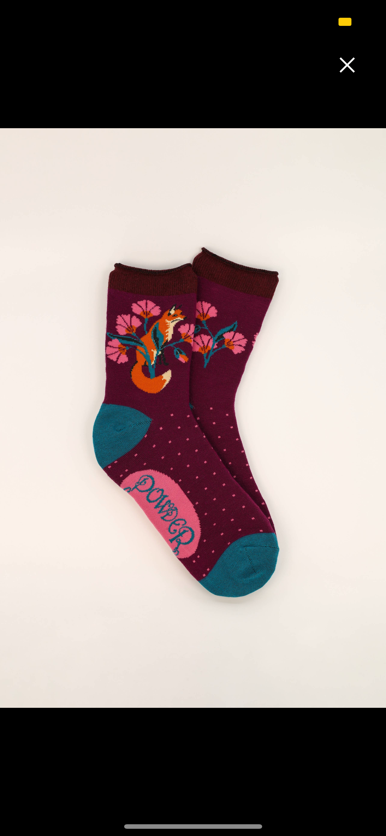 Fox in a Meadow Ankle Socks - Grape