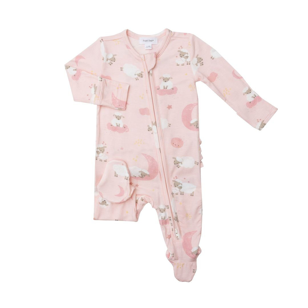 Baby Sheep Pink 2 Way Zipper Footie