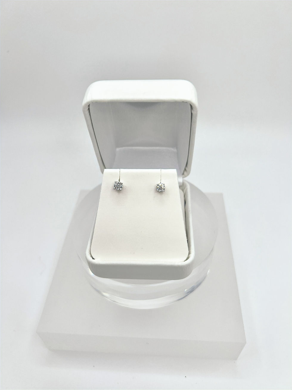 .50 carat White Gold Diamond Solitaire Earrings