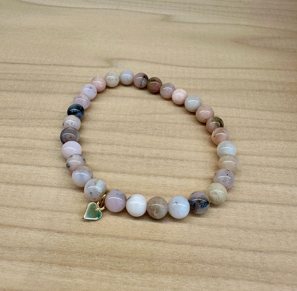 Thumbnail: Pink Opal Beaded Charm Bracelet