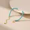 Thumbnail: Turquoise & Pearl Beaded Adjustable Bracelet – 18K Plated Stainless Steel