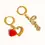 Thumbnail: Harbor 18K Gold Non-Tarnish Mismatch Love and Heart Earring