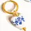 Thumbnail: Yun 18K Gold Non-Tarnish Ceramic Floral Heart Earring