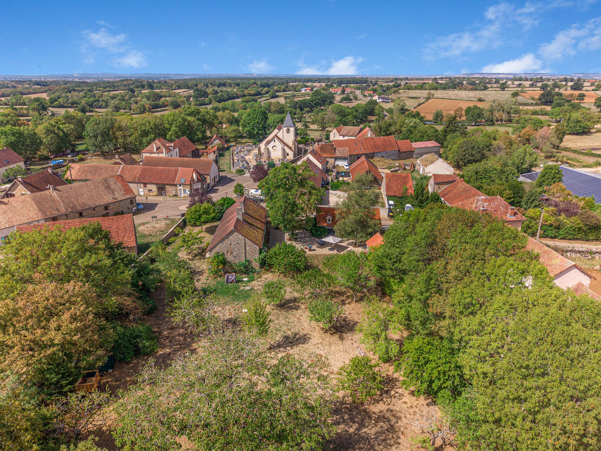 Le village de Culètre vu du ciel