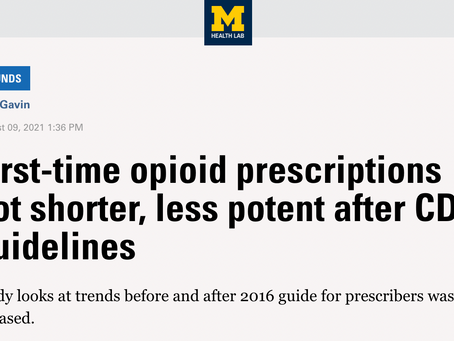PRESS | First-time opioid prescriptions got shorter, less potent after CDC guidelines