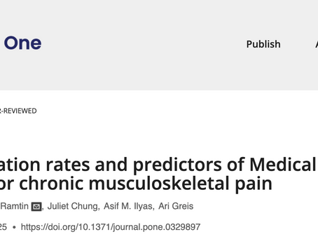 RESEARCH | Discontinuation rates and predictors of Medical Cannabis cessation for chronic musculoskeletal pain