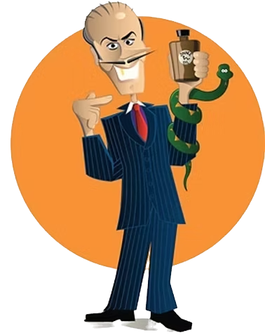 Con artist snake oil salesman