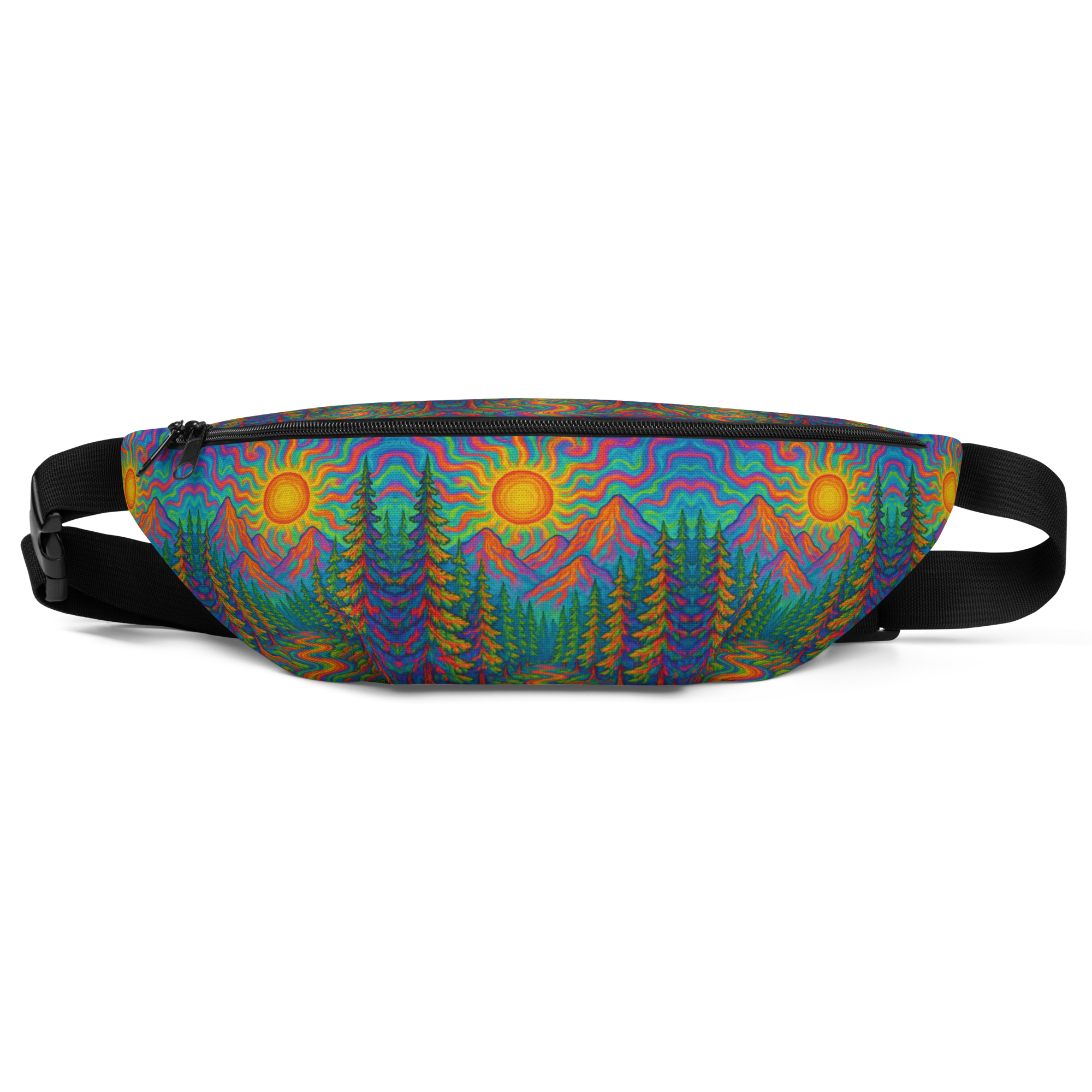 Trippy Sunburst Mountains Fanny Pack