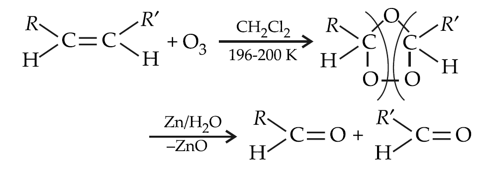 Ozonolysis of alkenes