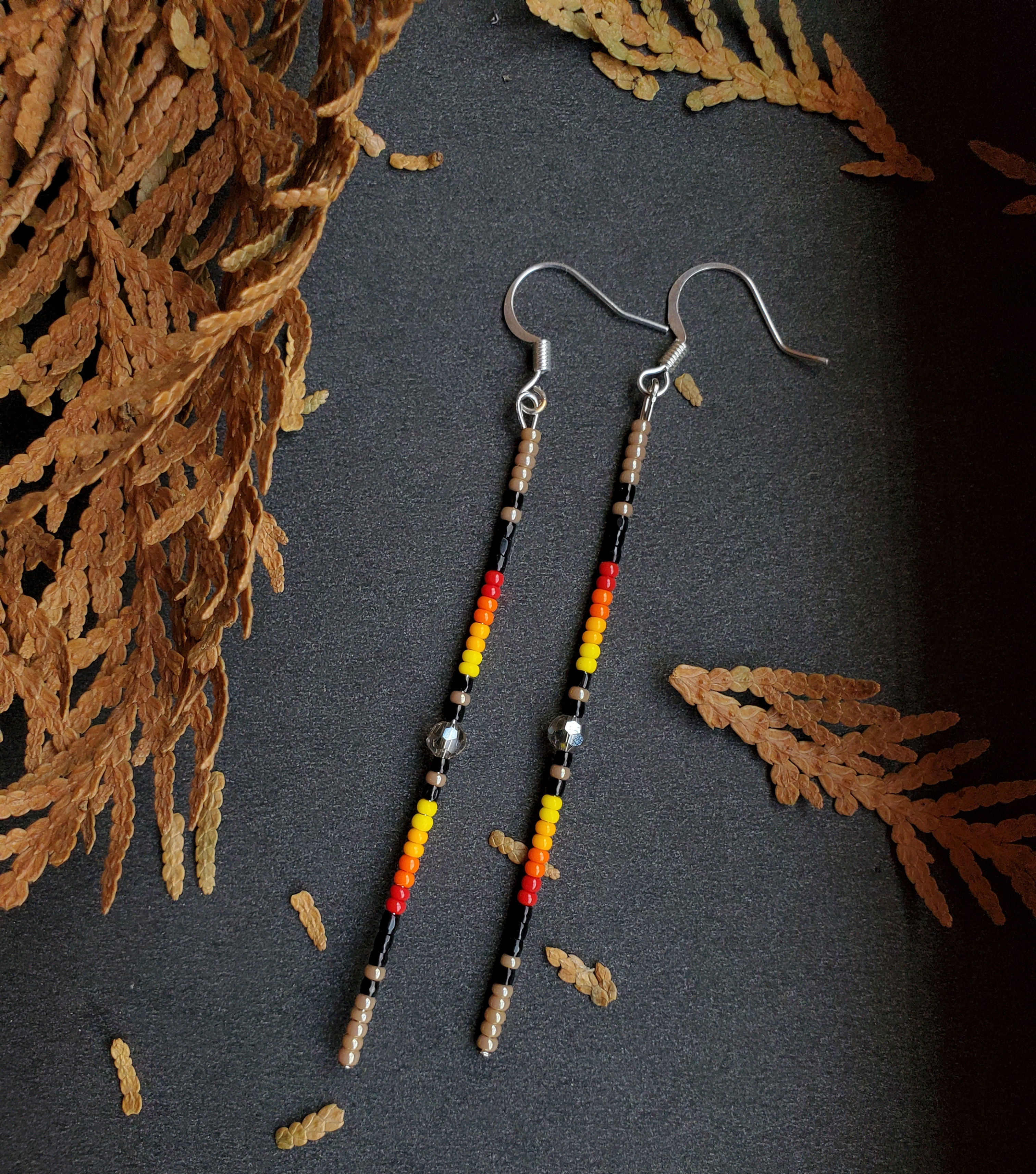 Chequamegon Bay Sunset Drops - Shimmer Beige Pair 