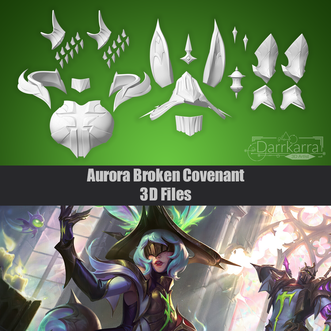 Aurora Broken Covenant Mask Hat Ears League of Legends Fichiers 3D Cosplay