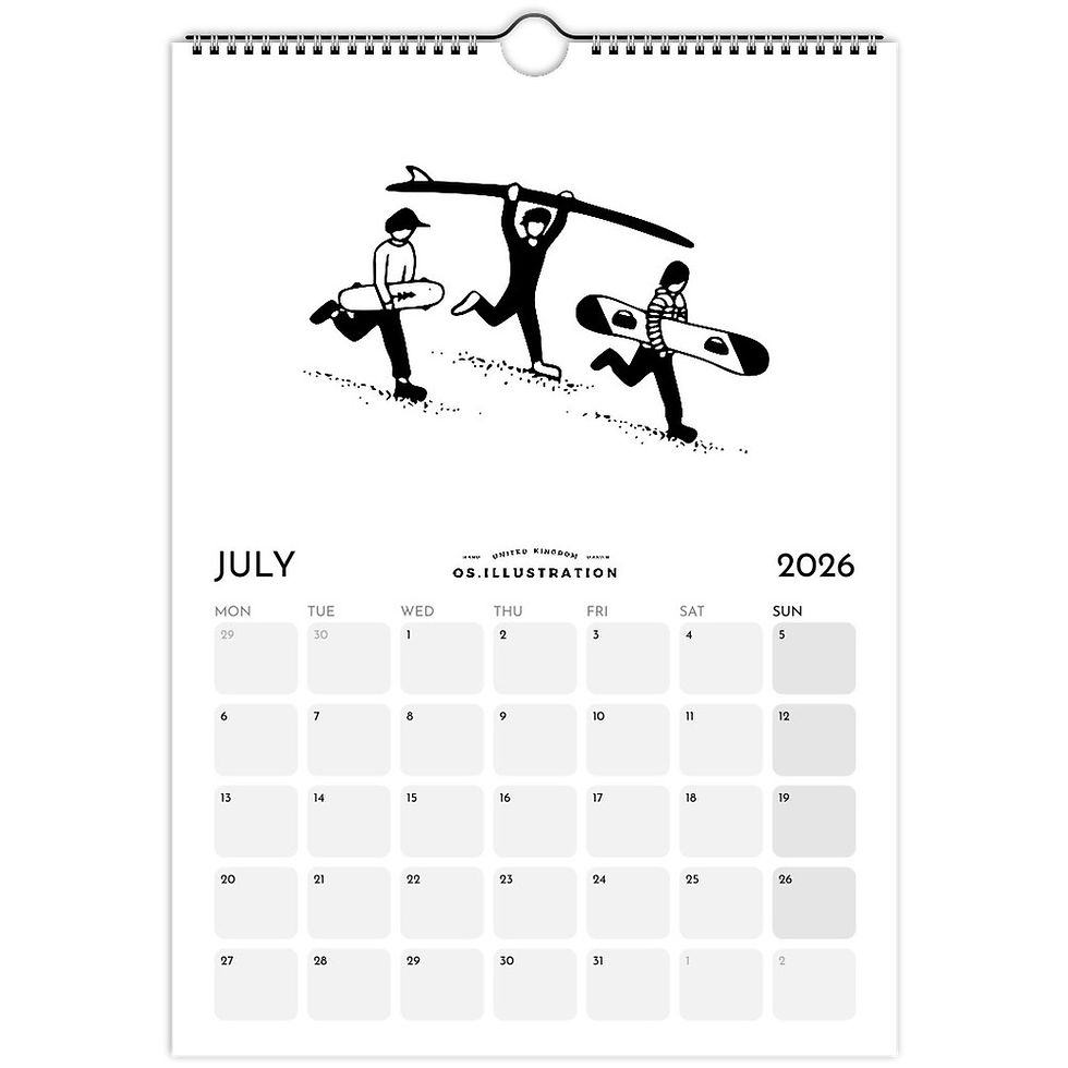 Thumbnail: Osillustration 2026 art calendar with hand-drawn fineline drawings