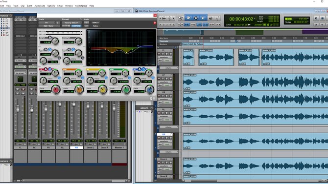 In the Studio working on the Choir Recording